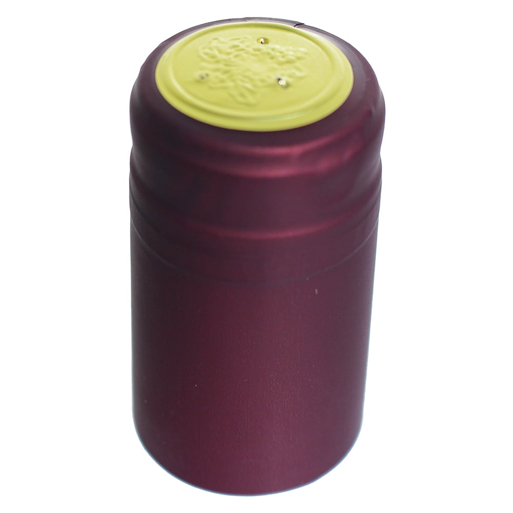 Gold Tone Burgundy PVC Wine Shrink Capsules for W