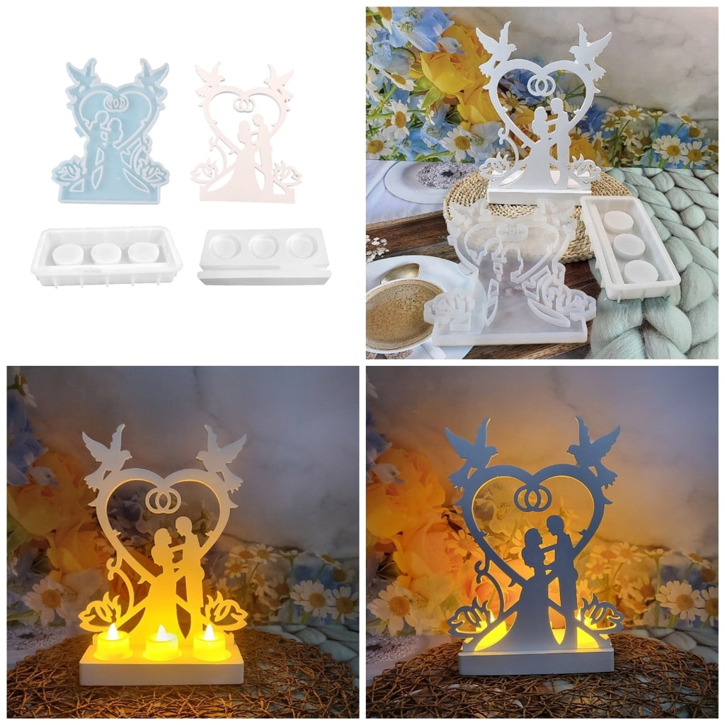 lanema Flexible Silicone Mold Crafting Moulds Easy Demolding Moulds Silicone Candle Holder Molds Wedding Candle Base Molds