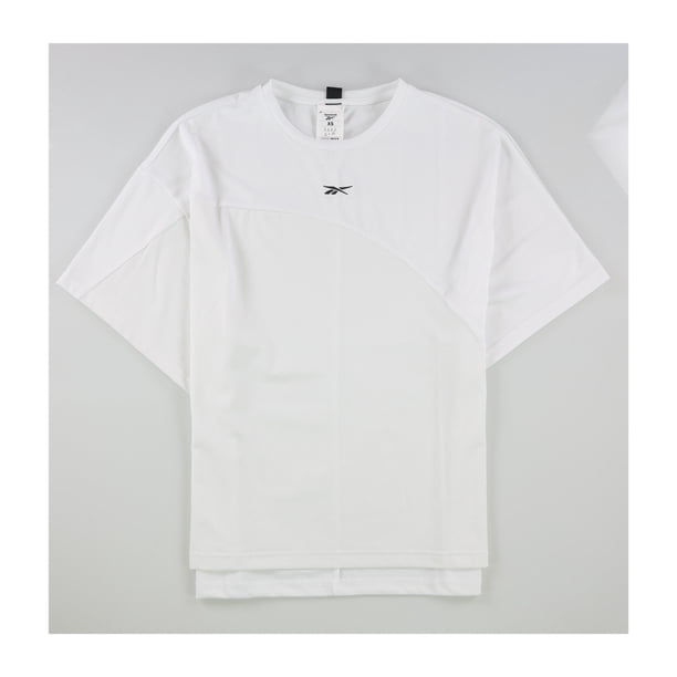 Reebok Womens Fabric Mix Basic T-Shirt, white, S