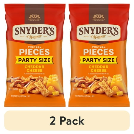 (2 pack) Snyder's of Hanover Cheddar Cheese Flavored Pretzel Pieces, 18 oz