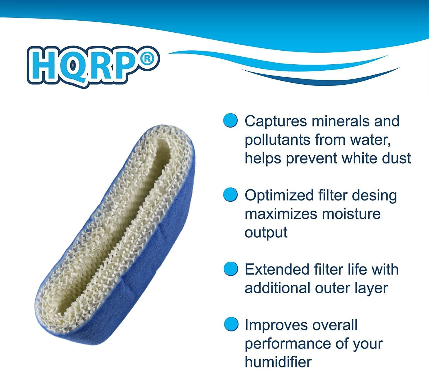 HQRP 3-Pack Wick Filter Compatible with Duracraft DCM-200 DH-890 DH-890C DCM-891B DCM-891S Humidifiers, HC-888 HC-888N Filter C