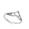 thumbnail image 4 of Filigree Chevron Heart Promise Ring Sterling Silver Celtic Thumb Band 925 Jewelry Female Size 11, 4 of 4