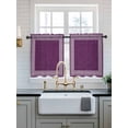 thumbnail image 2 of Dark Purple Retro Greek Key Tier Curtains 36 Inch Length,Sheer Curtains for Bedroom Living Room Window Geometric Greece Ancient Farmhouse Small Kitchen Curtains & Drapes 27.5"x36" 2 Panels, 2 of 6