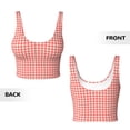 thumbnail image 6 of Uemuo Houndstooth With Red And White Pattern Women's Sports Bra - High Impact Support, Breathable, and Comfortable Athletic Bra for Running, Yoga, and Workouts, 6 of 9