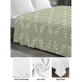 thumbnail image 6 of Sage Green Queen Size Flat Sheet, Wrinkleproof & Fadeproof Cooling Flat Bed Sheet Only, Geometric Flower Leaf Diamond Plaid Retro Breathable Soft Bedding Top Sheets 90 x 102 Inches, 6 of 8