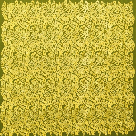 Ahgly Company Indoor Square Abstract Yellow Contemporary Area Rugs, 6' Square