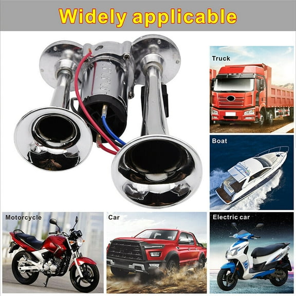 600db Dual Trumpet Train Electric Air Horn Truck Train Boat Super Loud Speak 12V