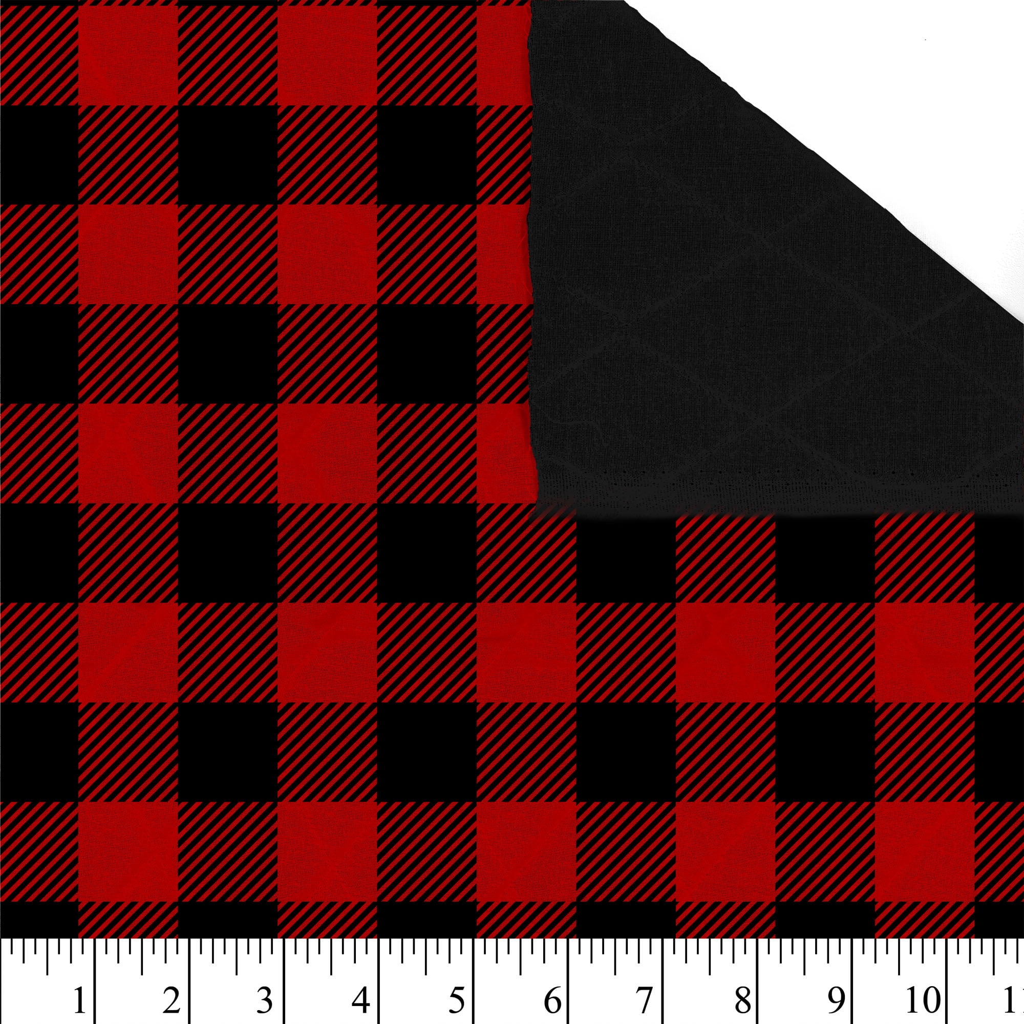 David Textiles 42" Cotton Double-Faced Quilt Buffalo Plaid Fabric By the Yard, Red