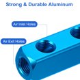 thumbnail image 3 of Uxcell Air Manifold, 2 Way 5 Port PT 1/4"  Air Hose Inline Manifold Block Splitter, Blue 5 Pcs, 3 of 6