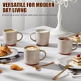 thumbnail image 2 of Vesteel Coffee Mugs Set of 4, 12oz Ceramic Coffee Cup with Handle, Modern Stoneware Mugs for Latte, Cappuccino, Cocoa, Dishwasher & Microwave Safe, Cappuccino Brown, 2 of 8