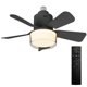 thumbnail image 2 of LED de techo de luz del ventilador LED DIMBABLE 5 cuchillas para el comedor Negro, 2 of 9