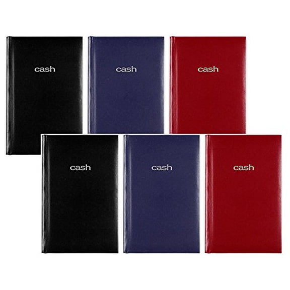 Mead Cash Book, 5" x 7 15/16 inches, Hardbound, 144 pages, Assorted Colors, 6 Pack