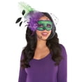 thumbnail image 2 of Amscan Elegant Mardi Gras Masquerade Mask, Carnival Party Costume Accessories, Fabric and Plastic, 8" W, 2 of 2
