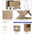 thumbnail image 5 of Prilinex Natural Wood Nightstand  with Drawers and Storage Shelves, Space Saving End Table  for Bedrooms, Living Rooms, 20"W x 20"D x 24"H, Natural, Set of 2, 5 of 8