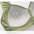thumbnail image 3 of Women's Plus Size Front Closure Bra Without Steel Ring Fixed Cup Gathered Breathable Underwear Bra Green 42, 3 of 8
