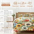 thumbnail image 6 of Spring Blossoming 4 Piece Duvet Cover Set Queen Size White Sunflower Red Poppy Garden Leaves Soft Bedding Set Comforter Cover, 1 Duvet Cover 1 Flat Sheets and 2 Pillowcases, 6 of 9