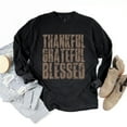 thumbnail image 3 of Thankful Grateful Blessed Block Distressed - Women's Garment Dyed Long Sleeve Graphic T-Shirt, 3 of 10