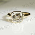 thumbnail image 2 of CHIRAGEMSJEWEL . 2 CT Asscher Cut Moissanite Diamond Ring Easy Breezy Bezels Solitaire Jewelry Elegant Engagement or Valentine's Day Gift, 2 of 4
