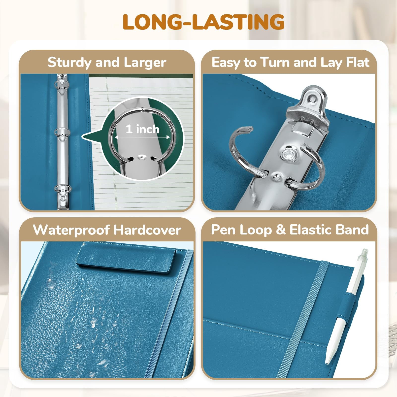 3 Ring Binder Clipboard With Storage 12.4"x10.2"magnetic Folder 5 Expandable Folders Refillable Lined Notepad (11" X 8.5") Ideal For School Office Nursing(dark Blue)