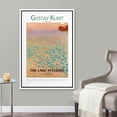 thumbnail image 2 of PixonSign Framed Canvas Print Wall Art Gustav Klimt Pastel Watercolor The Lake Attersee Classic Vintage Illustrations Fine Art Decorative Multicolor for Living Room, Bedroom, Office - 16"x24" WHITE, 2 of 5