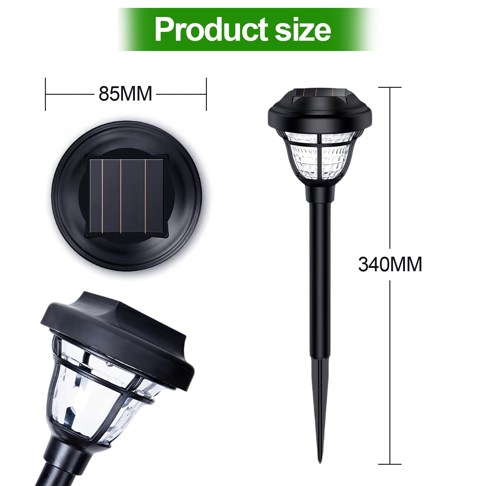 Solar Lights Outdoor Waterproof, 10 Pack LED Solar Garden Lights, Outdoor Decorations, Garden Decor for Yard, Patio, Landscape, Planter, Walkway (Cool White)
