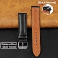 thumbnail image 5 of 20mm Black Leather Watch Band Men Quick Release Replacement Strap Soft Handmade Wristband Stainless Steel Buckle, Vintage Gift for Father's Day Dad Son Husband DH-201-20MM, 5 of 7