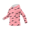 thumbnail image 6 of UVEASISHA Kids Pink Shark Print Hooded Rash Guard UPF 50+ Quick Dry Long Sleeve Swim Shirt for Boys Girls Ages 5-15 Watermelon Red 130, 6 of 6