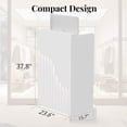 thumbnail image 3 of 23.6" Mobile Reception Desk, White Modern Front Counter with LED Light and Lockable Drawers, Compact Receptionist Desk for Salon, Spa, Office and Retail, 3 of 9