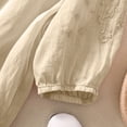 thumbnail image 6 of GZWYHT Embroidered Linen Tops For Women，Casual Tops for Women Bohemian Tops Loose Tunics Lightweight Casual Blouse 3/4 Length Sleeve Womens Tops Gauze Tops for Women Yellow 2XL, 6 of 8