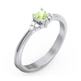 thumbnail image 3 of Birthstone Heart Ring with Shoulder Accents - Peridot (August), 3 of 4