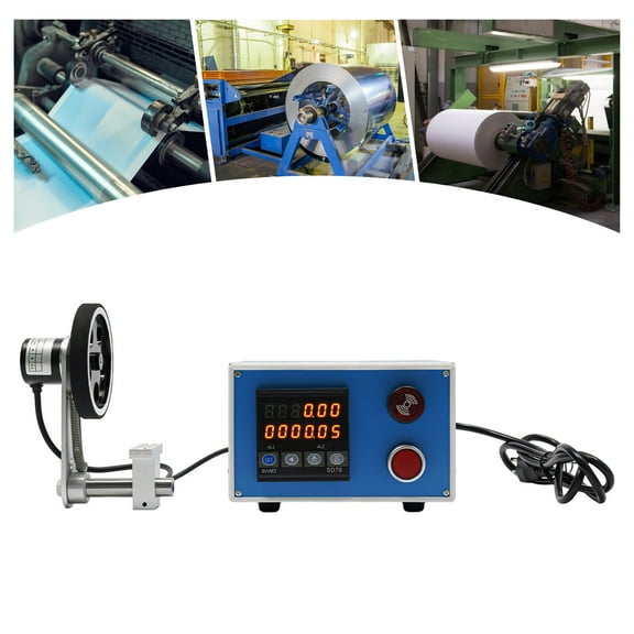 Digital Length Meter Counter, Blue Cable Wheel Length Meter Counter, Meter Counter With Clear Digital Display Screen