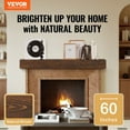 thumbnail image 2 of VEVOR Fireplace Mantel Wood Shelf Floating Rustic Mantel Shelf 60" Natural Brown, 2 of 9