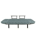 thumbnail image 3 of Vintage Futon Couch, Floral Composition with Silhouette Style Leaves and Stems Spiral Retro, Daybed with Metal Frame Upholstered Sofa for Living Dorm, Loveseat, Dark Teal and Eggshell, by Ambesonne, 3 of 4