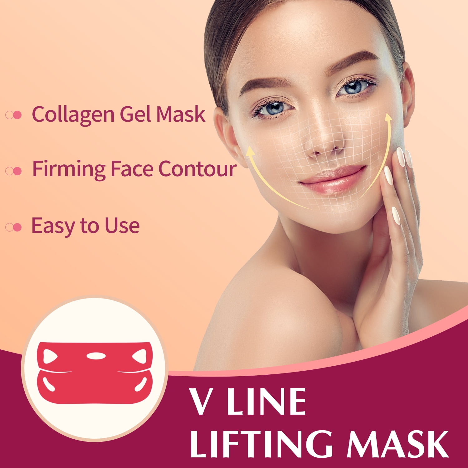 APPTI Red V-Line Lifting Mask 6-Piece Set – Intensive Contouring & Firming Treatment for Defined Jawline and Lifted Facial Appearance, Professional-Grade Mask for Visible Results