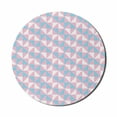 thumbnail image 1 of Geometric Mouse Pad for Computers, Repeating Triangles Forming Simple Diagonal Square Shapes, Round Non-Slip Thick Rubber Modern Gaming Mousepad, 8" Round, Pale Pink Pale Blue, by Ambesonne, 1 of 2