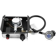 3 Bolts Holes Square Patio Heater Burner Control Box Assembly Replacement Parts with Requlator Valve & Hose, 47,000 BTU, Fit for 4-Sided Glass Tube Pyramid Outdoor Heater as Hiland, Fire Sense, etc