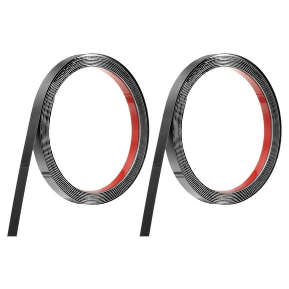 2 Pack Stainless Steel Wall Molding Trim, 10Ft x 0.39 Inch, Peel and Stick Metal Trim, Self-Adhesive Mirror Trim, Brushed Black