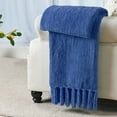 thumbnail image 4 of Home Soft Things Crystal Chenille Throw - Lapis Blue - 50" x 60", 4 of 8