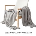 thumbnail image 5 of SDFGTstore Nordic Sofa Chunky Knitted Throw Blanket with Tassels Stylish Hand-Knit Hollow Out Solid Color Air Conditioning Shawl Cover Photo Props for Bed Chair Couch, 5 of 17