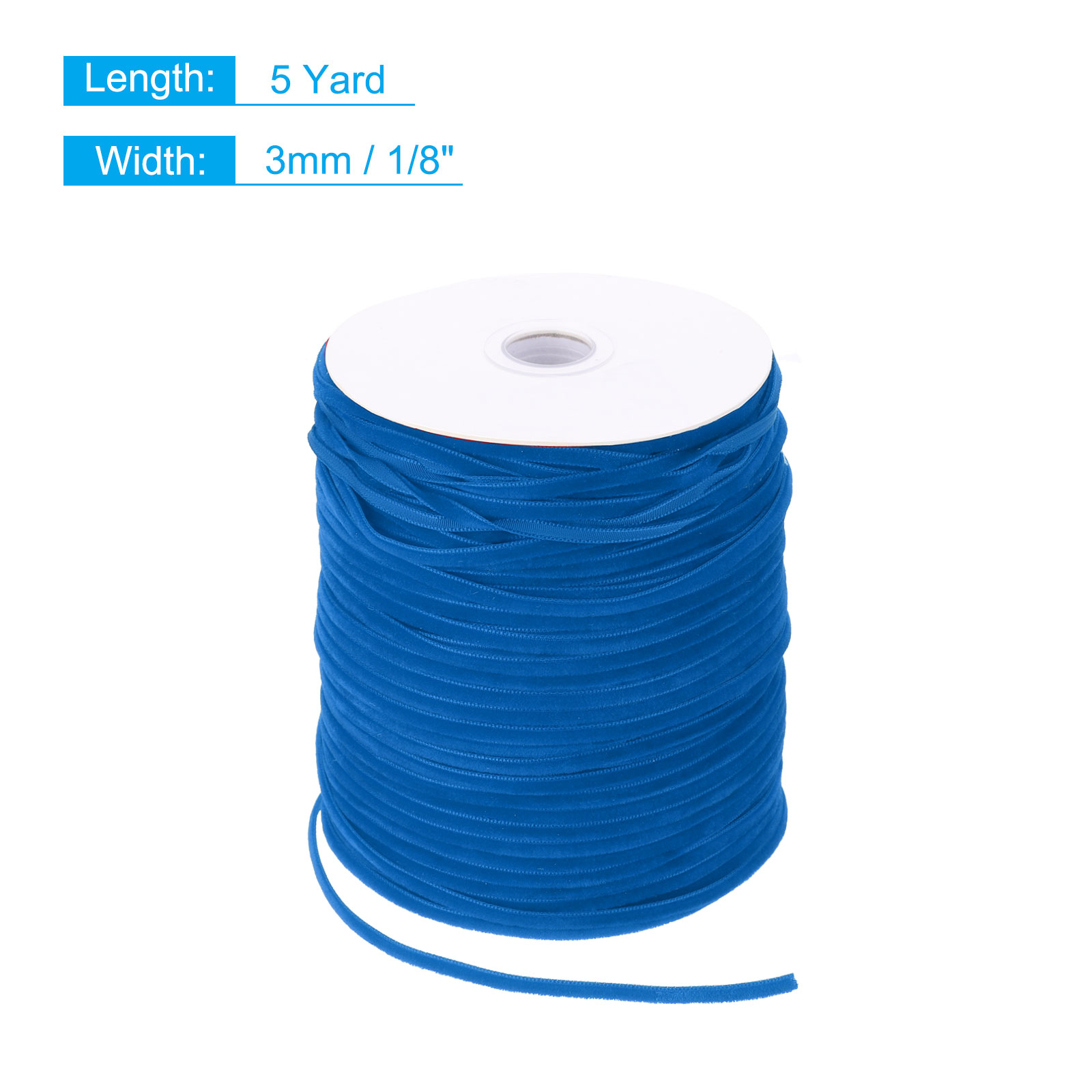 Uxcell Velvet Ribbon Gift Wrapping 200 Yard x 1/8 Inch Dark Blue Single Face Velvet Ribbon Roll for DIY Bouquets Wedding