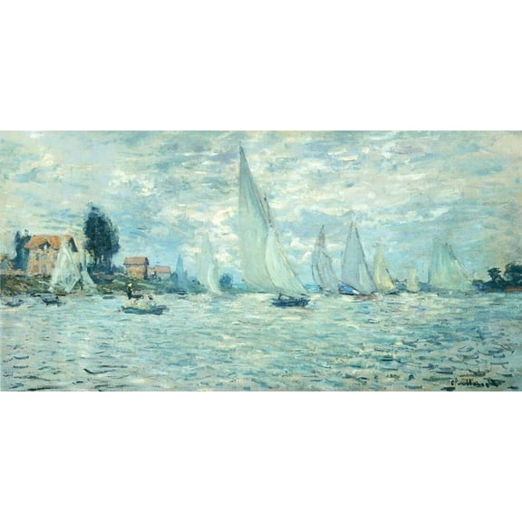 Regatta At Argenteuil Monet - CANVAS OR FINE PRINT WALL ART
