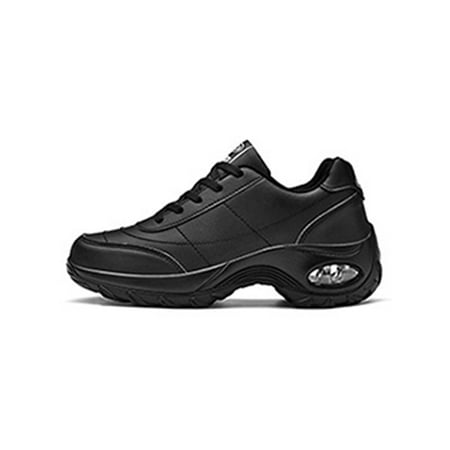

Lacyhop Ladies Modern Breathable Dance Shoes Comfort Thick Sole Non-Slip Sneakers Casual Shoes Black 8