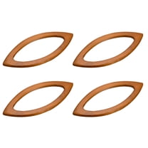 Uxcell 7.87" Wooden Oval Shape Handbag Handle Replacement for Purse Making, 4Pack Brown