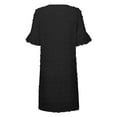 thumbnail image 5 of SMihono Summer Plus Size Swiss Dot Chiffon Dress for Women Comfy Beach Relaxed Loose Casual Dressy Ruffle Short Sleeve Prom Dress Trendy Slip Polka Dot House Dress V Neck Babydoll Black 14, 5 of 5