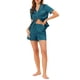 thumbnail image 2 of Conjuntos de pijama para mujeres INSPIRE CHIC para el Día de la Madre, con camiseta de manga corta y pantalones cortos, conjuntos de lounge XS azul pavo real, 2 of 5
