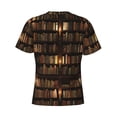 thumbnail image 6 of Vsdgher Bookshelves Print Men's Dry Fit Mesh Athletic Shirts Moisture Wicking Tennis T-Shirt Tops, 6 of 9