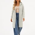 thumbnail image 6 of Brqkzdu Womens Long Cardigan Sweaters Hooded Open Front Oversized Ribbed Knit Cardigan Fall Loose Comfy Sweater Cardigan, 6 of 8