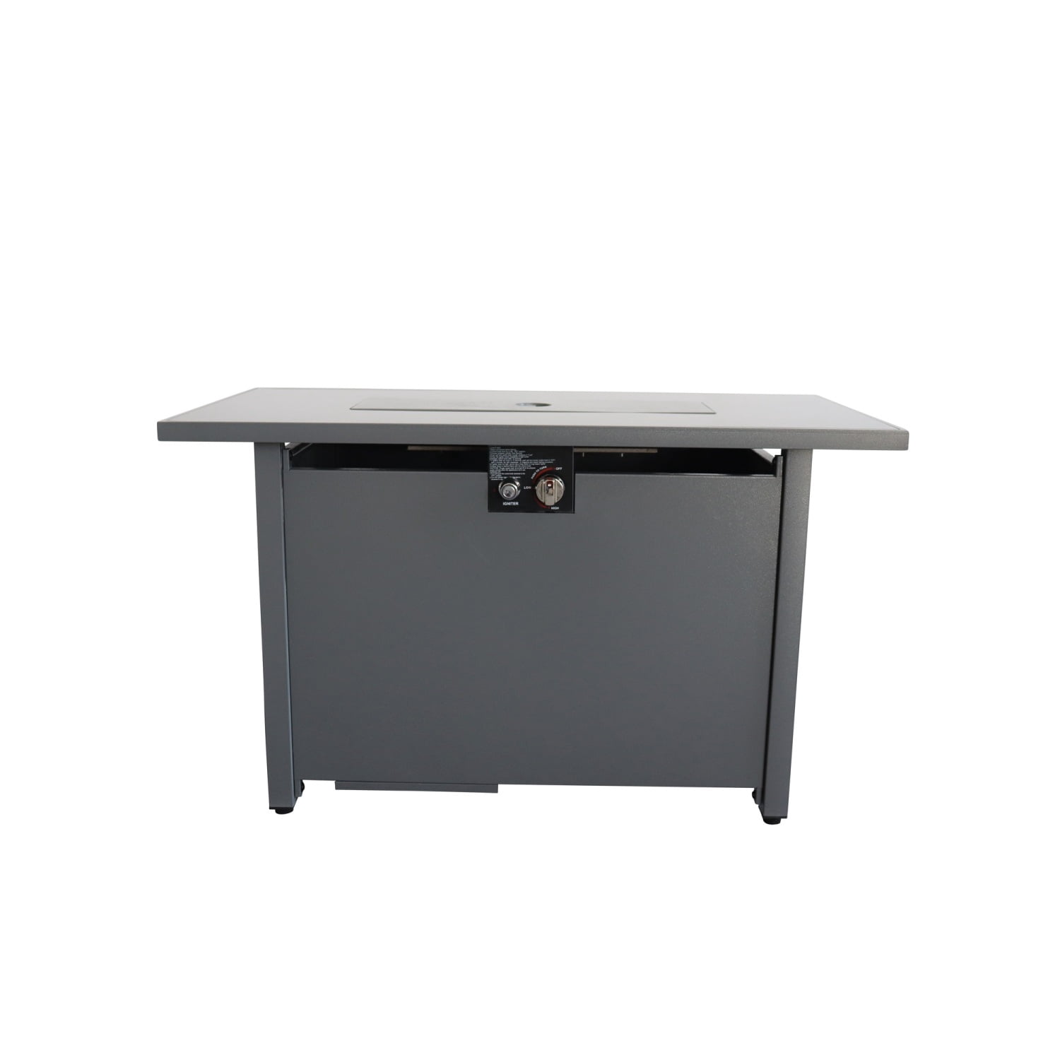 Newboti Furniture 25" H x 42" W Steel Outdoor Fire Pit Table with Lid (Black) 65936