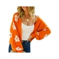 thumbnail image 3 of hirigin Women Crochet Cardigan, Flower Pattern Long Balloon Sleeves Open Front Sweater, S/M/L/XL, 3 of 9