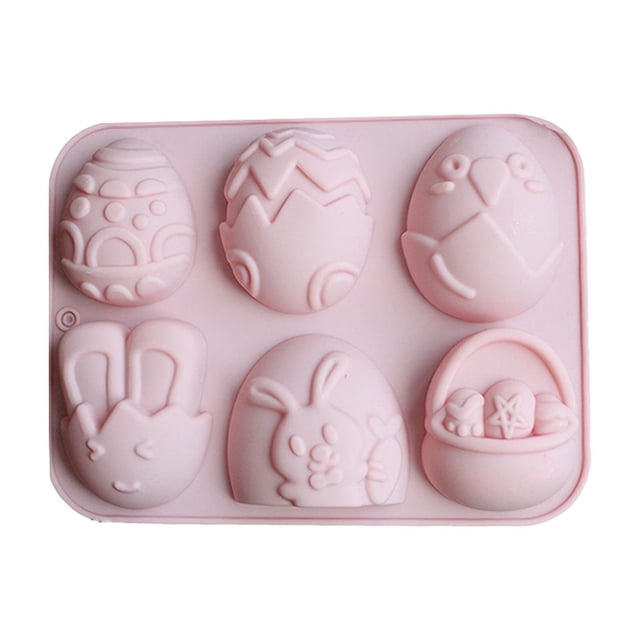 6 Silicon Chocolate Molds Easter Rabbits Eggs Molds Interesting Baking Tools For Candy Cake Homemade Kitchen Gadget